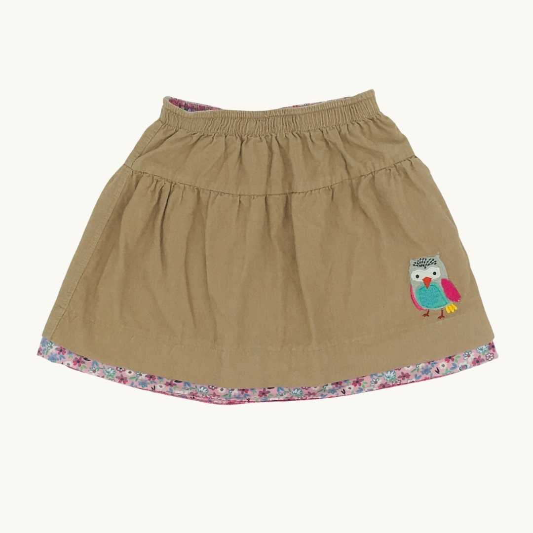 Hardly Worn Lilly & Sid owl cord skirt size 6-7 years