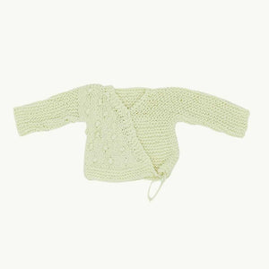Hardly Worn Handmade cream kimono cardigan size Newborn