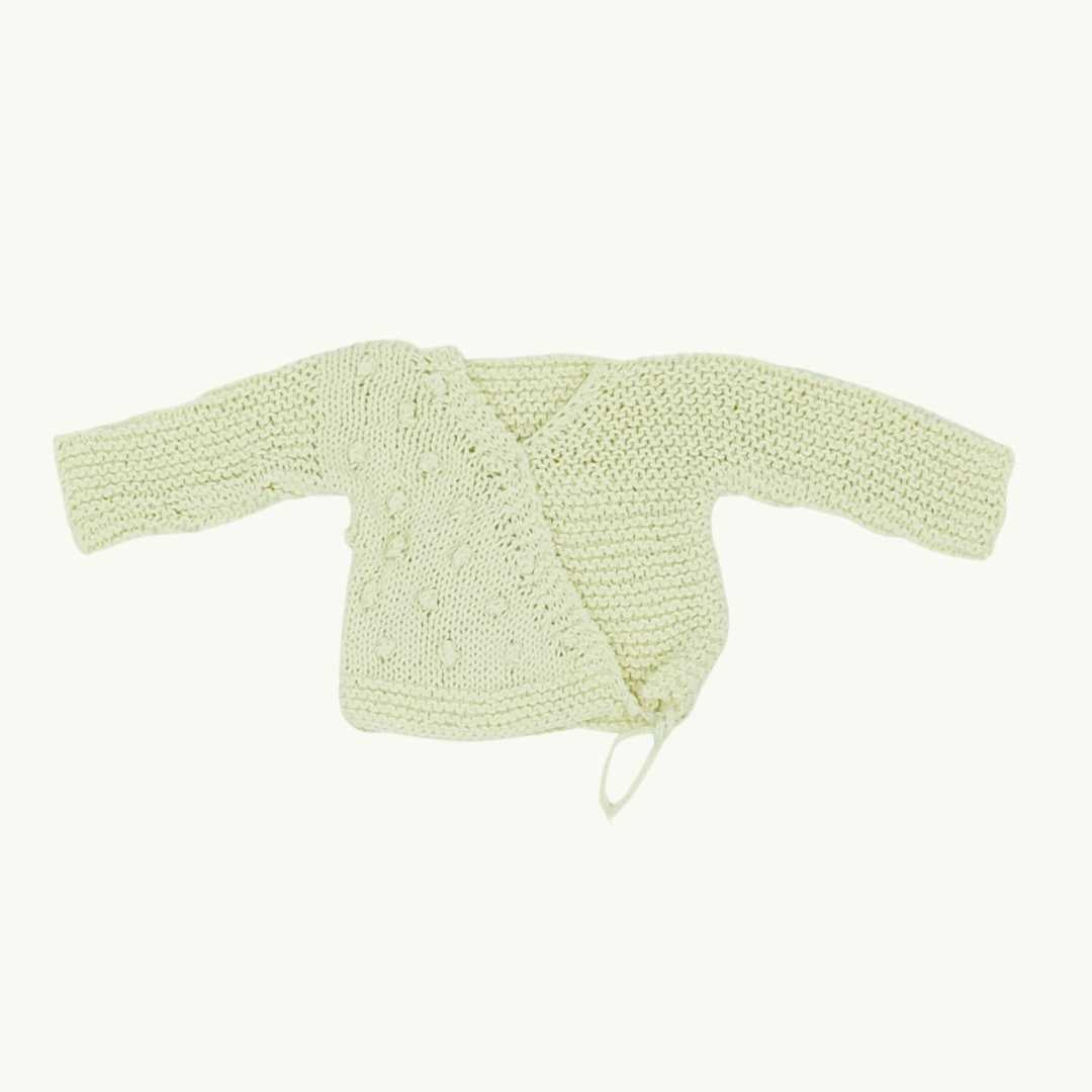 Hardly Worn Handmade cream kimono cardigan size Newborn