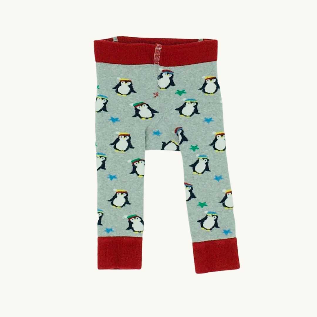 Gently Worn Jojo Maman Bebe penguin knit leggings size 0-6 months