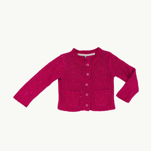 Gently Worn John Lewis pink sequin cardigan size 3-4 years