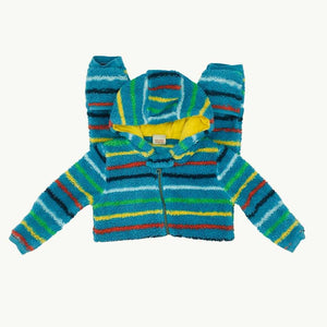Gently Worn Frugi striped hooded pramsuit size 6-12 months