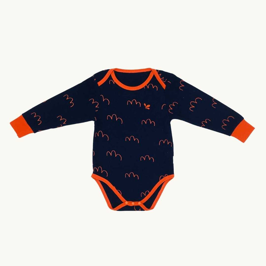 Gently Worn Muddy Puddles red squiggle long sleeve body size 18-24 months