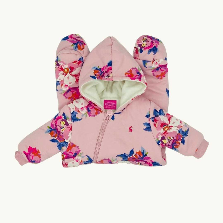Hardly Worn Joules pink flower pramsuit size 6-9 months