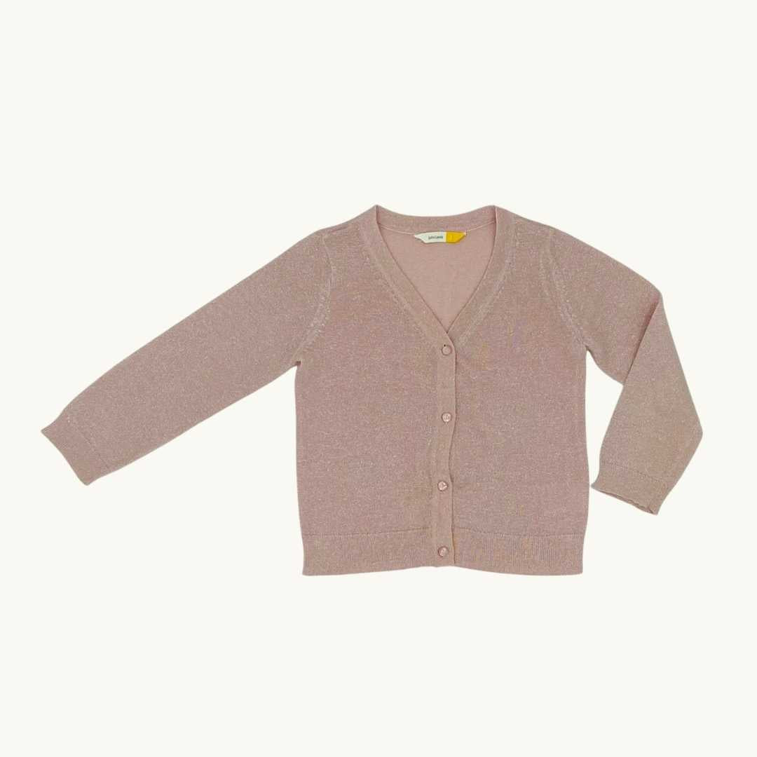 Hardly Worn John Lewis pink sparkle cardigan size 2-3 years