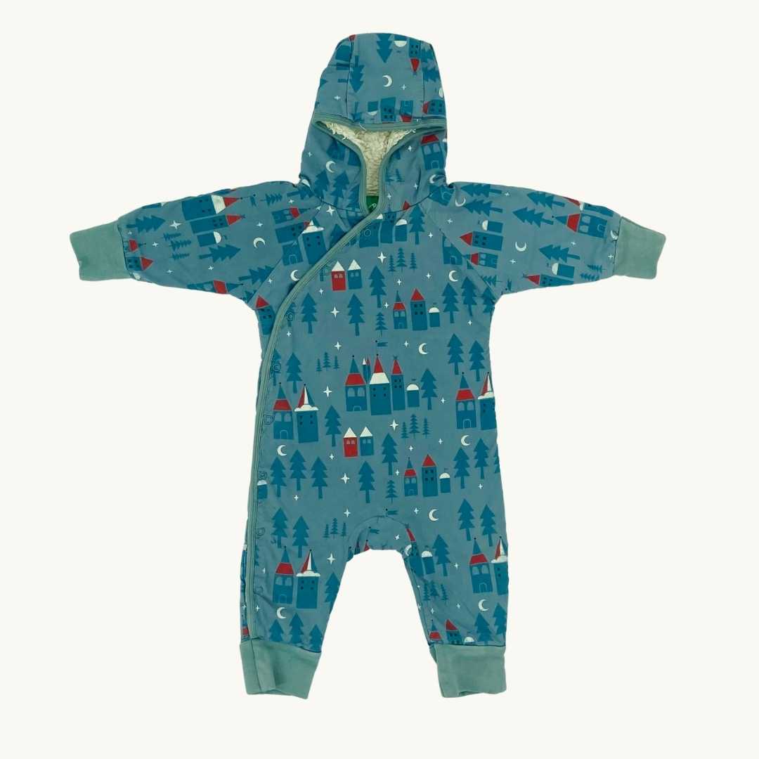Gently Worn Little Green Radicalls blue house pramsuit size 3-6 months
