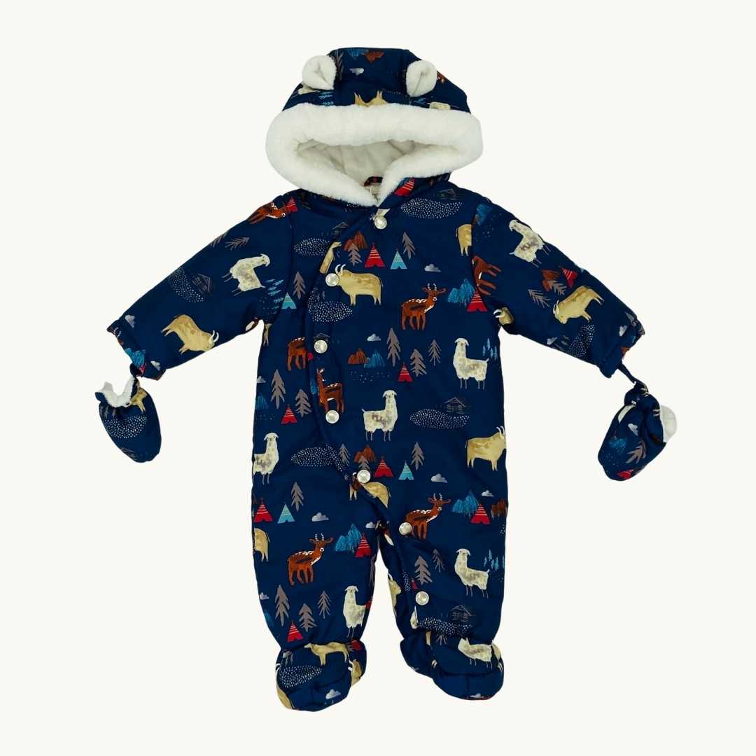 New John Lewis navy forest pramsuit size 3-6 months
