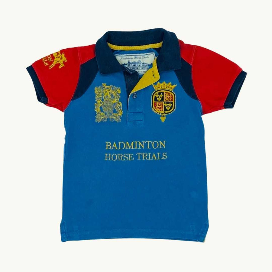 Gently Worn Joules blue badminton polo shirt size 3-4 years