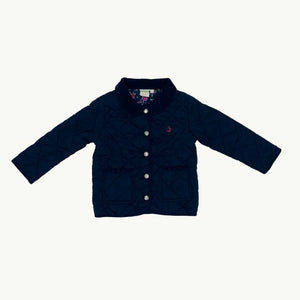 Hardly Worn JoJo Maman Bebe navy quilted jacket size 2-3 years