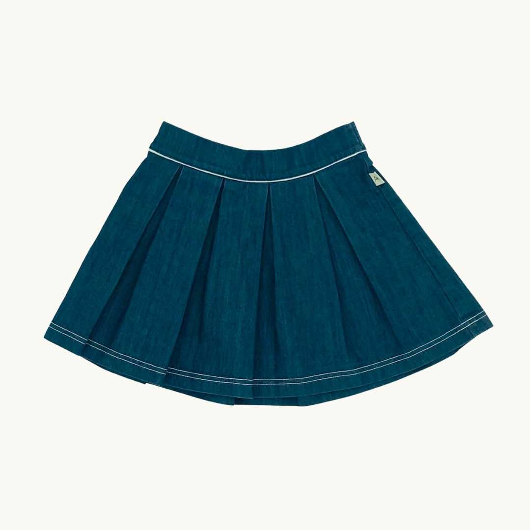 Hardly Worn Alba Kids denim pleated skirt size 4-5 years