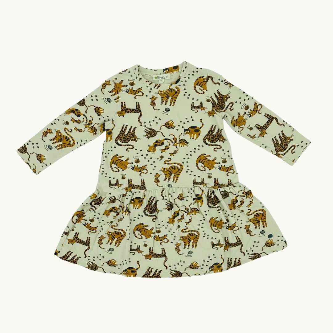 Gently Worn The Bonnie Mob cream animal dress size 2-3 years