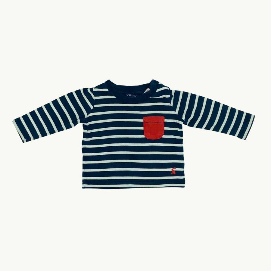 Gently Worn Joules striped pocket top size 0-3 months