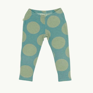 Hardly Worn Pigeon Organics blue spot leggings size 3-4 years