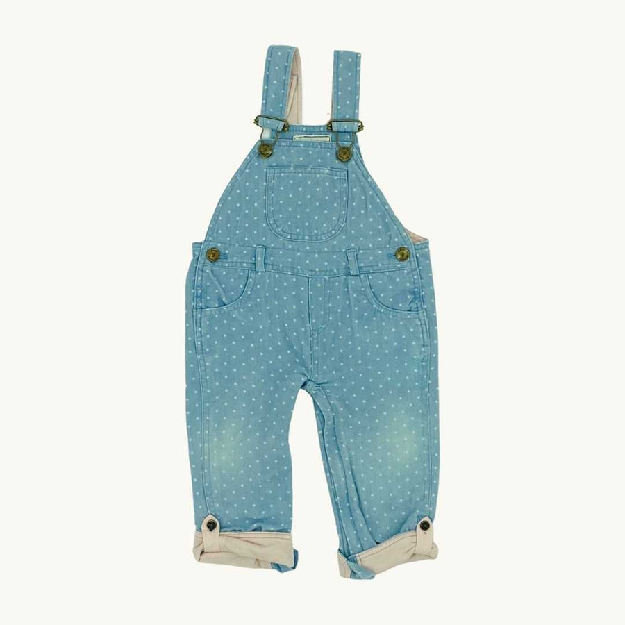 Gently Worn dotty dungarees size 12-18 months
