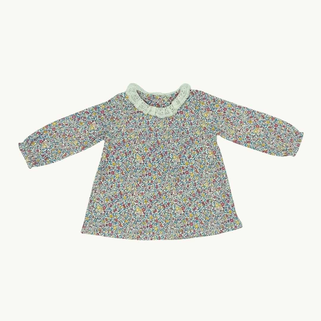 New Jojo Maman Bebe flower collar blouse size 12-18 months