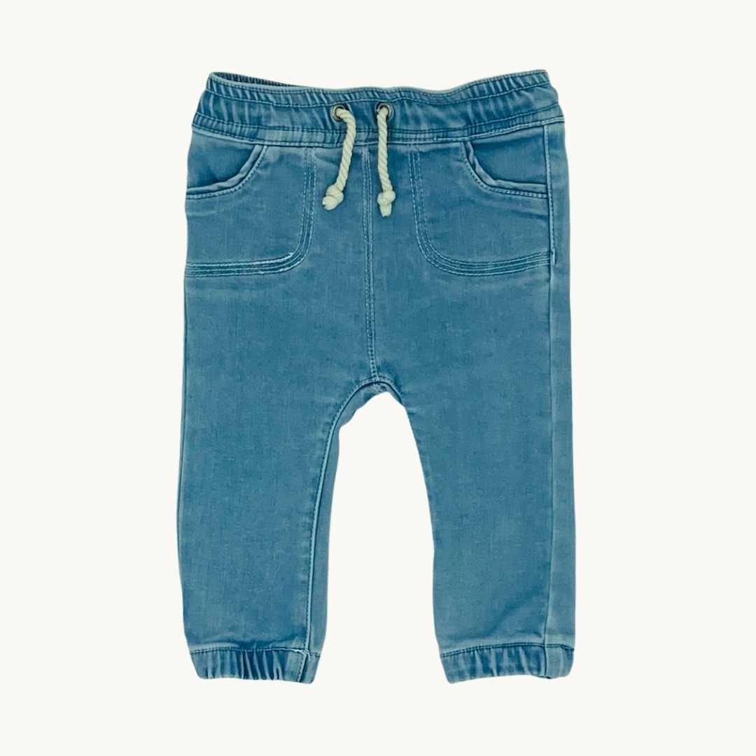 Hardly Worn Sprout denim pull-ups size 0-3 months