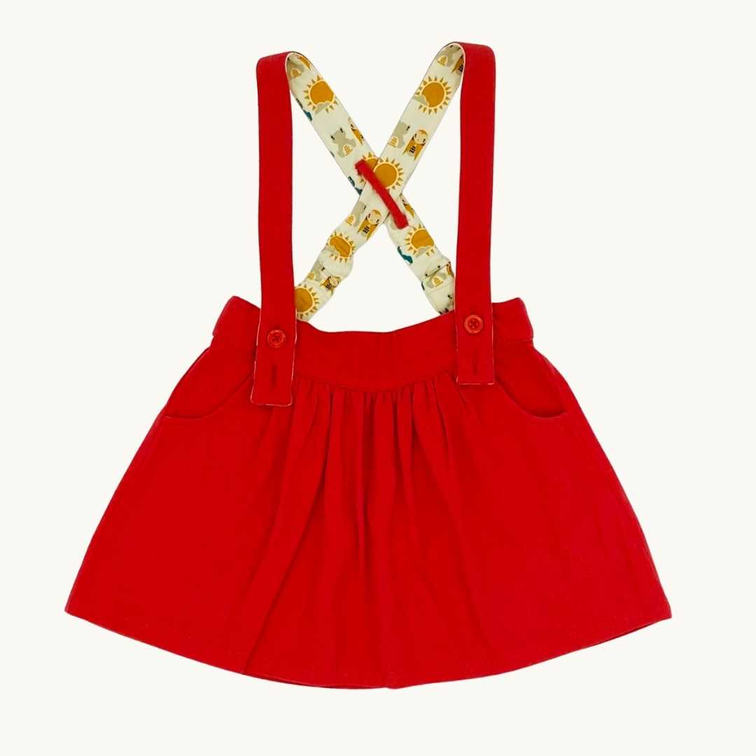 Hardly Worn Little Green Radicals red crossover skirt size 2-3 years