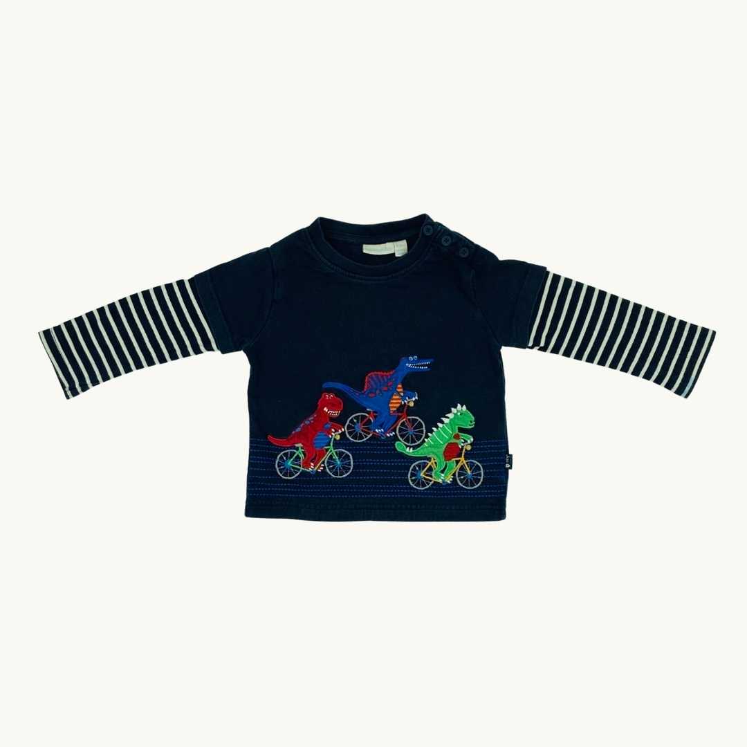 Gently Worn JoJo Maman Bebe two-in-one dino top size 12-18 months