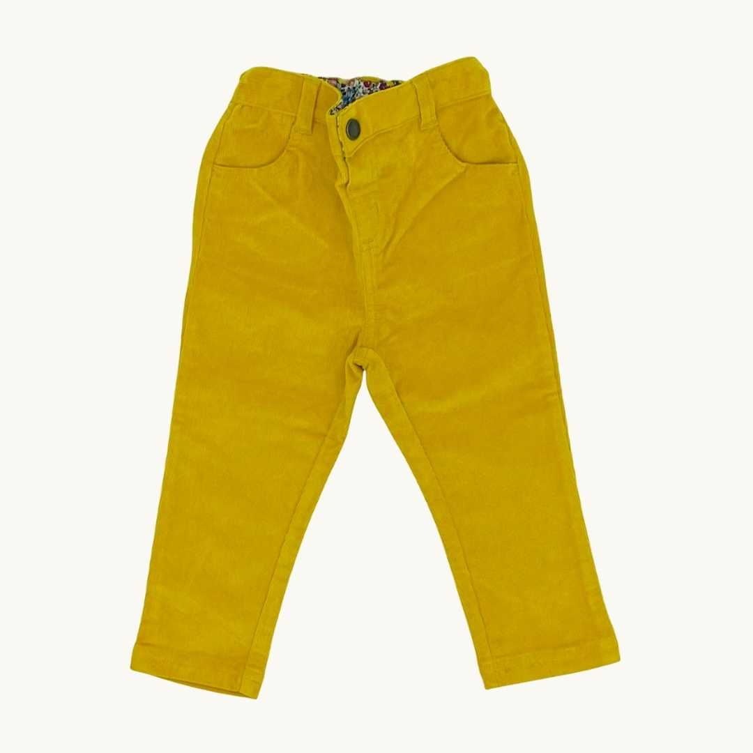 New JoJo Maman Bebe yellow cord trousers size 12-18 months