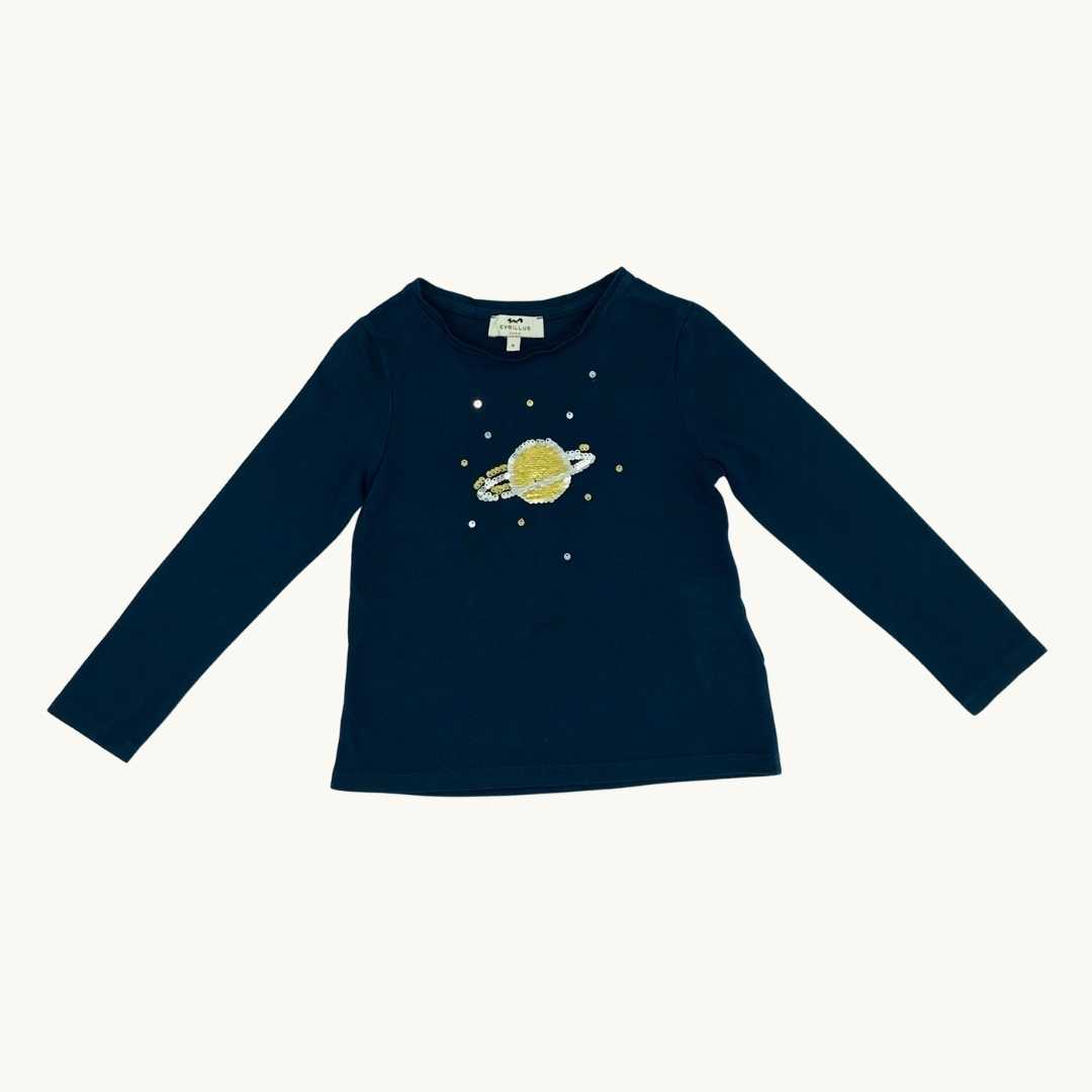 Hardly Worn Cyrillus navy planet top size 5-6 years