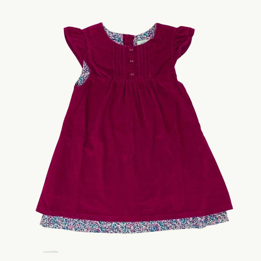 Hardly Worn JoJo Maman Bebe pink cord dress size 18-24 months