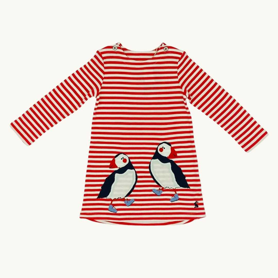 New Joules striped puffin dress size 12-18 months