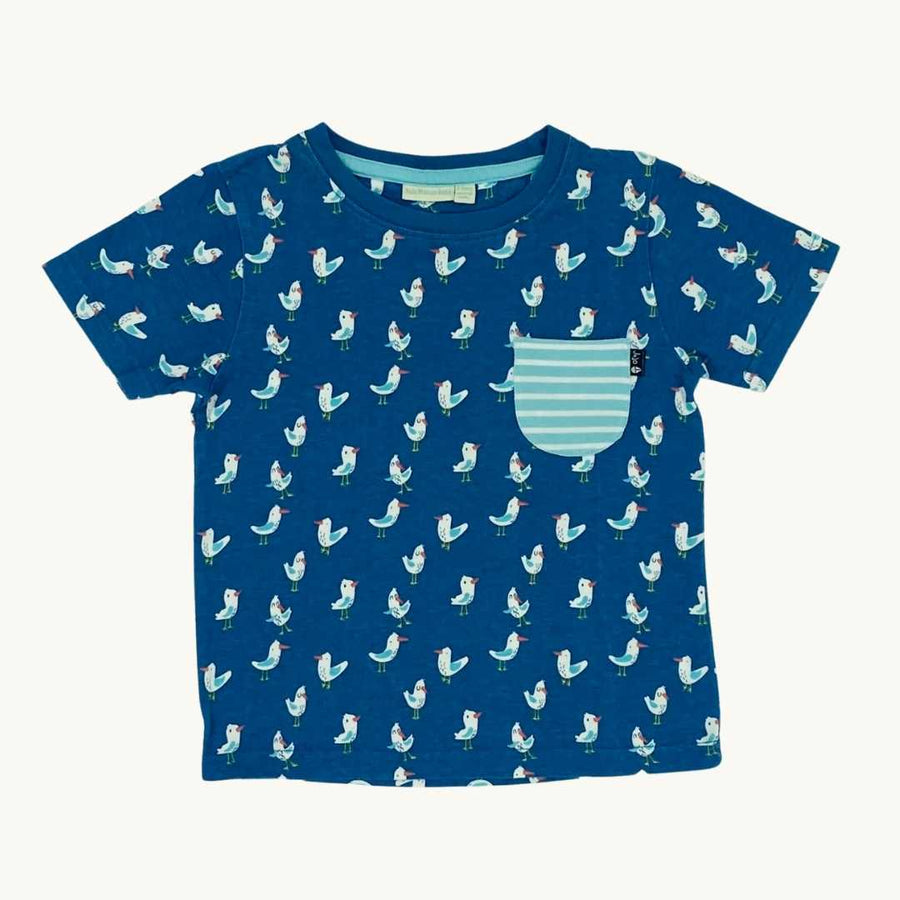 Hardly Worn JoJo Maman Bebe blue bird t-shirt size 5-6 years