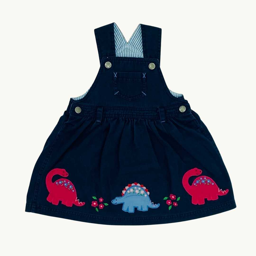 Hardly Worn JoJo Maman Bebe navy pinafore dress size 12-18 months