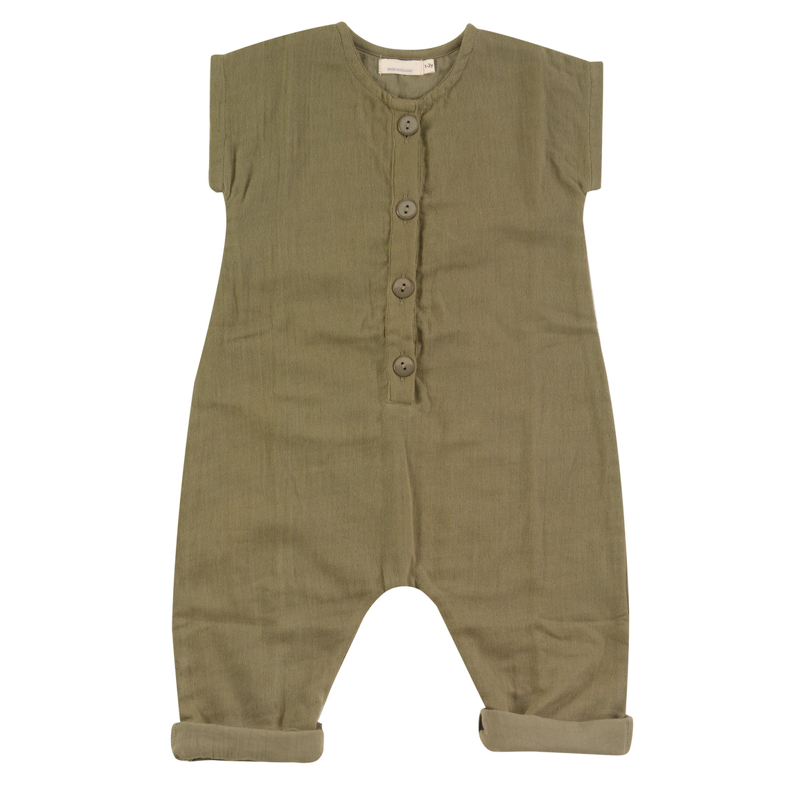 Muslin jumpsuit in olive