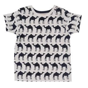 Short sleeve T-shirt in camel print