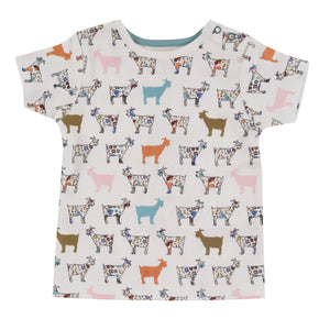 Short sleeve T-shirt in goat print