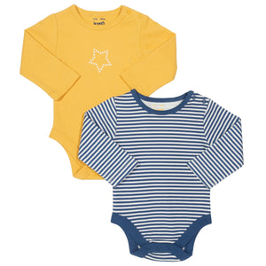 Bodysuit 2 pack with Star print & Navy stripe