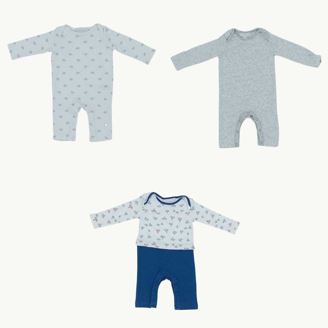 Hardly Worn The White Company grey romper bundle Size 0-3 months
