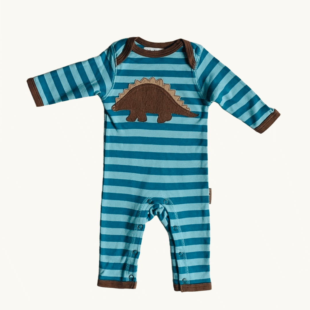 Hardly Worn Toby Tiger dinosaur romper size 0-3 months