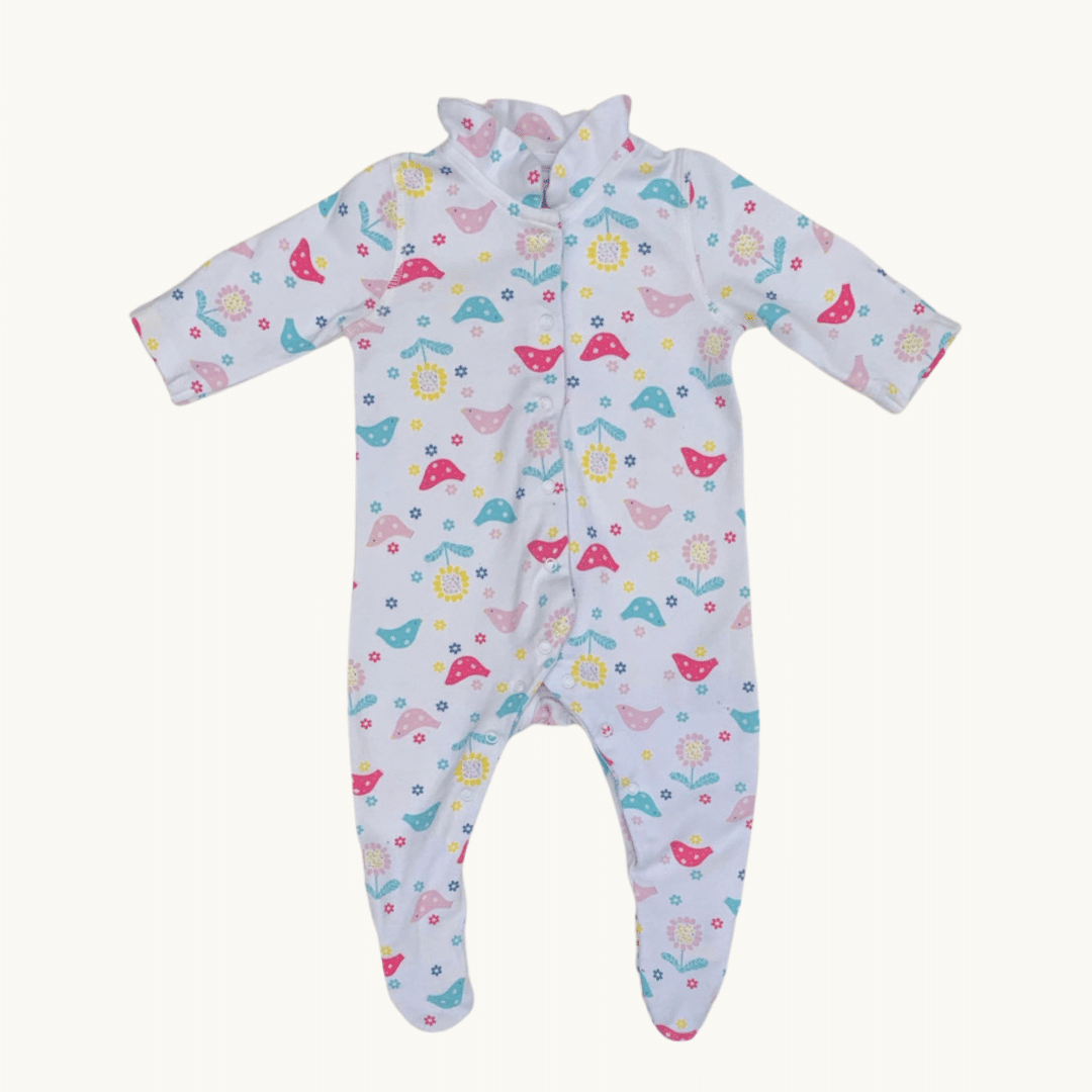 Gently Worn Frugi sunflower sleepsuit size 0-3 months