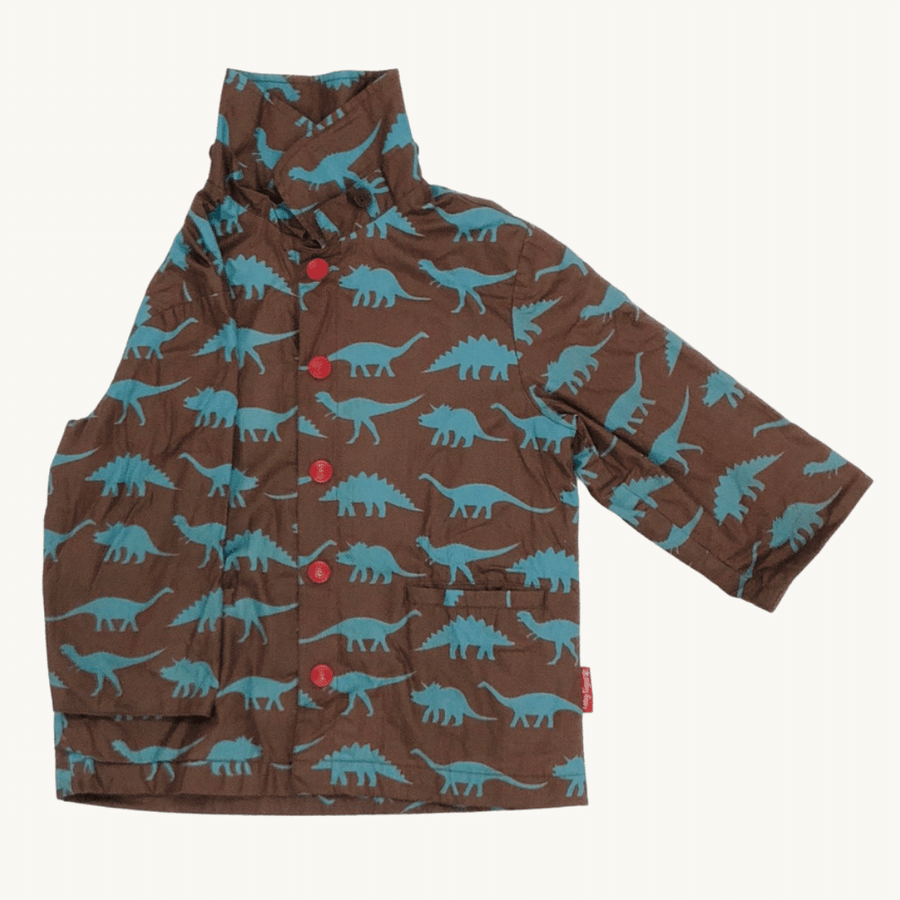 Gently Worn Toby Tiger dinosaur raincoat size 3-4 years