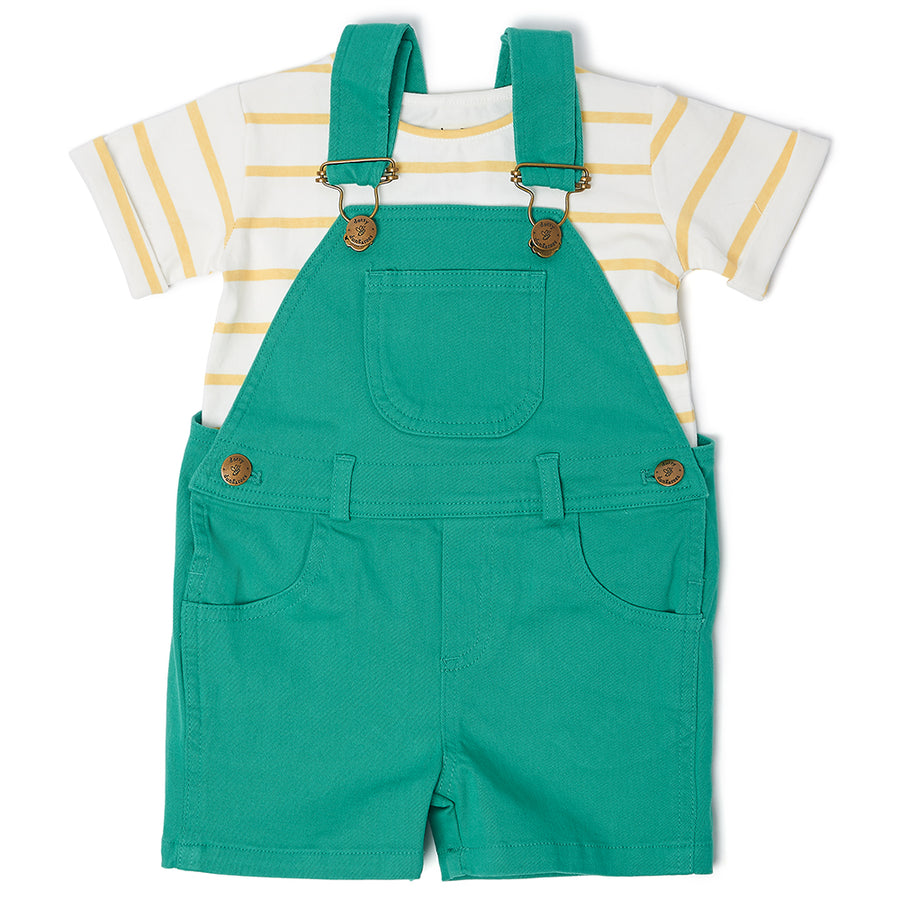 Dungaree Shorts in Emerald Green