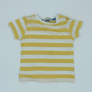 Gently Worn John Lewis yellow striped t-shirt size 3-4 years