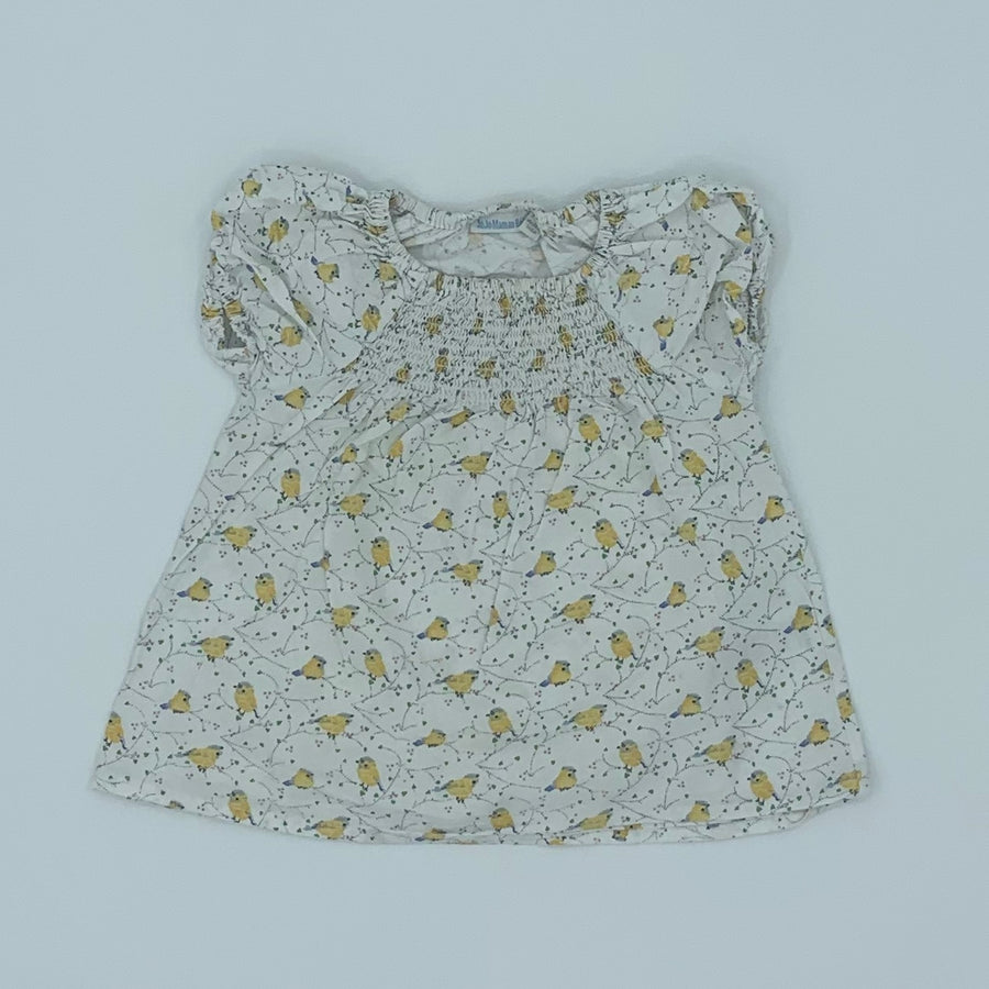 Gently Worn Jojo Maman Bebe bird top size 2-3 years