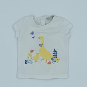 Gently Worn John Lewis duck t-shirt size 3-6 months