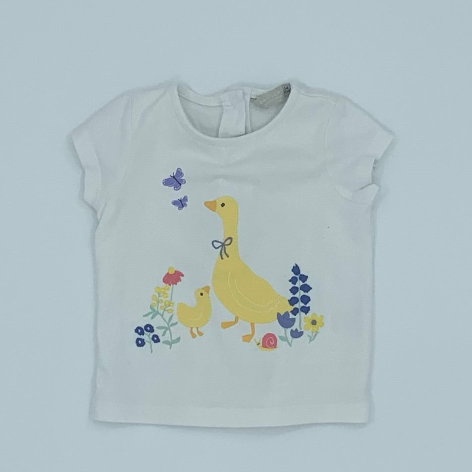 Gently Worn John Lewis duck t-shirt size 3-6 months