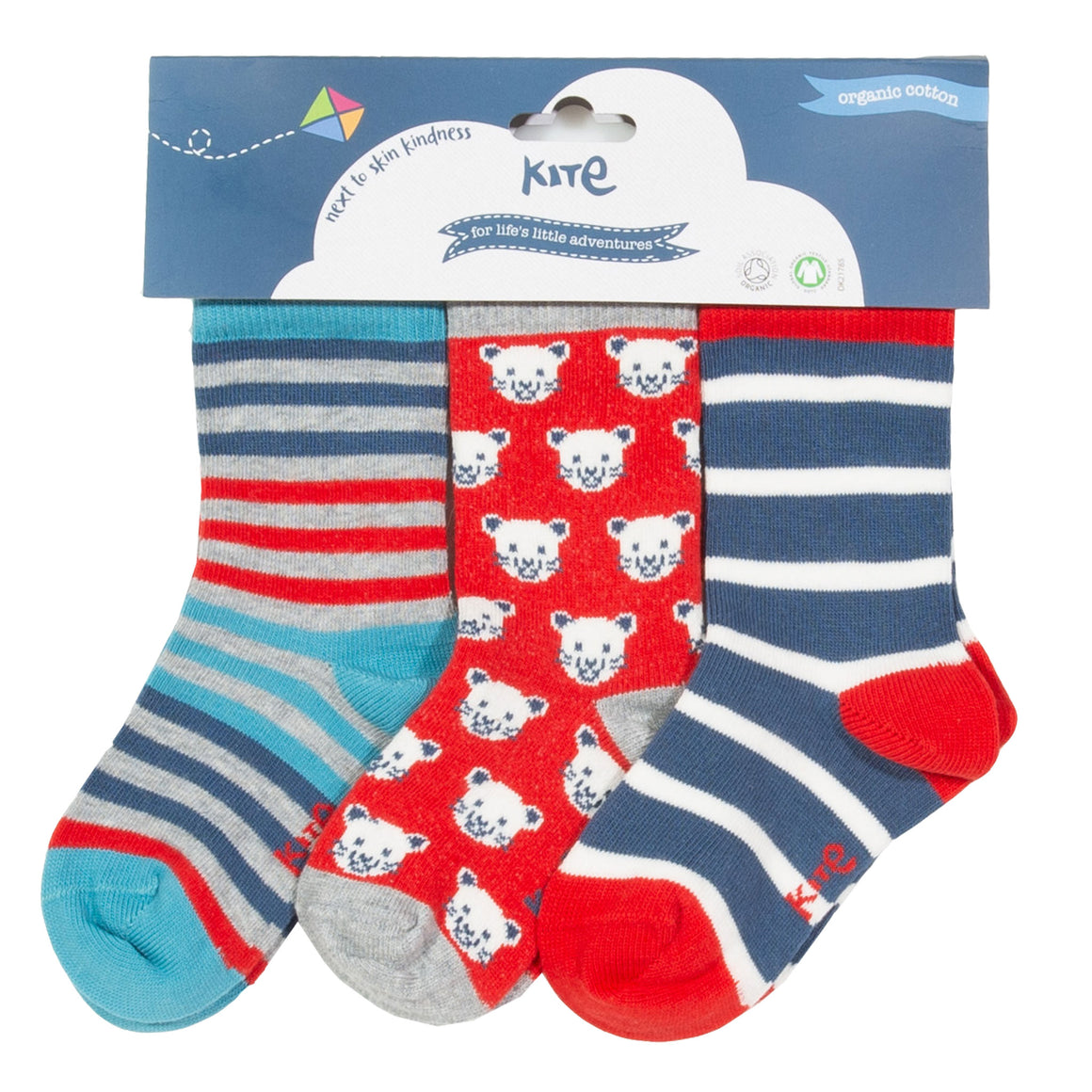 Kite 3 pack cool cat socks