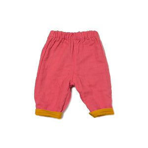 Day After Day reversible trousers in gold & pink