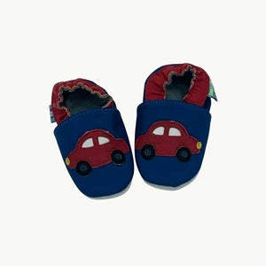 Never Worn Snuggle Feet red car leather shoes size 0-6 months