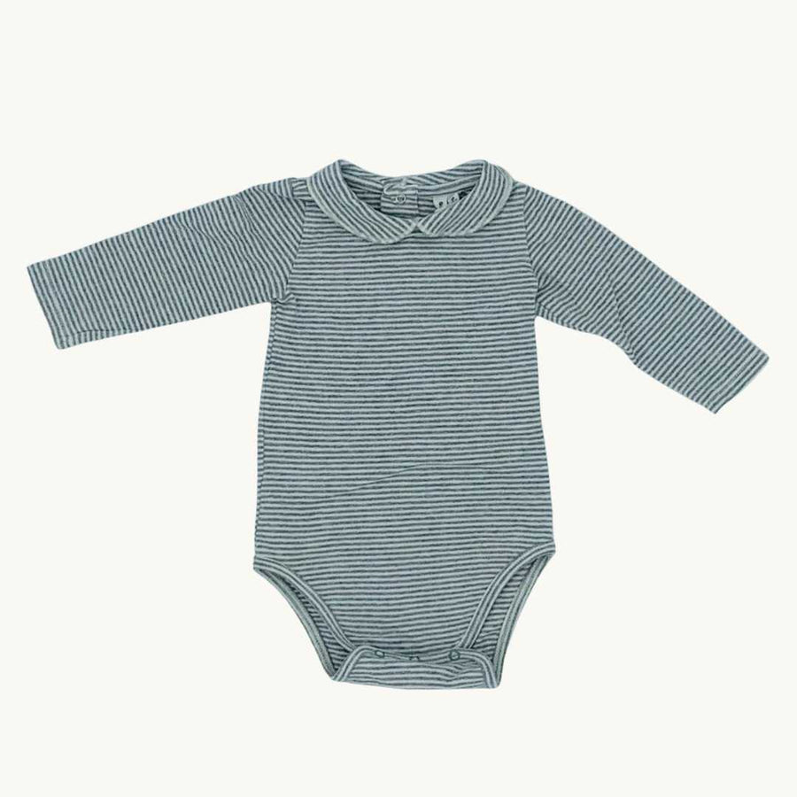 Gently Worn Gray Label grey stripe bodysuit size 3-6 months