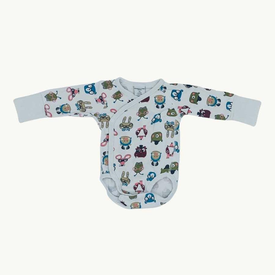 Gently Worn  Polarn O Pyret faces bodysuit size 1-2 months