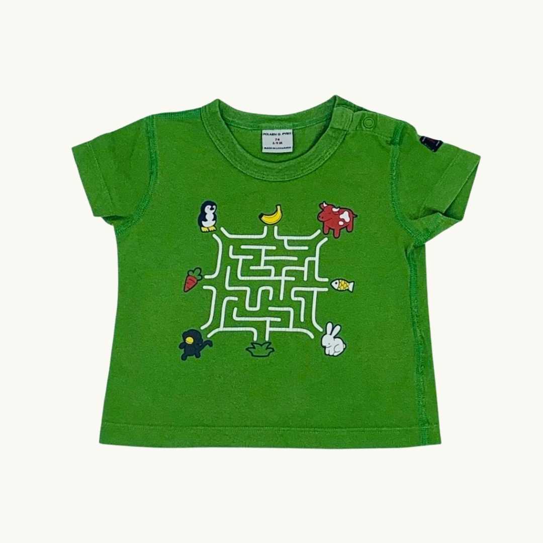 Needs TLC Polarn O Pyret maze t-shirt size 6-9 months