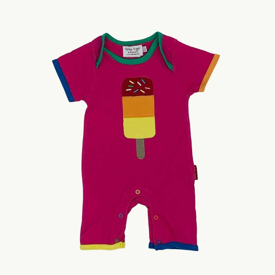Hardly Worn Toby Tiger ice-lolly romper size 6-12 months