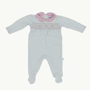 Gently Worn Jojo Maman Bebe smocked sleepsuit size 3-6 months