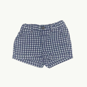 Gently Worn Boden blue check shorts size 0-3 months